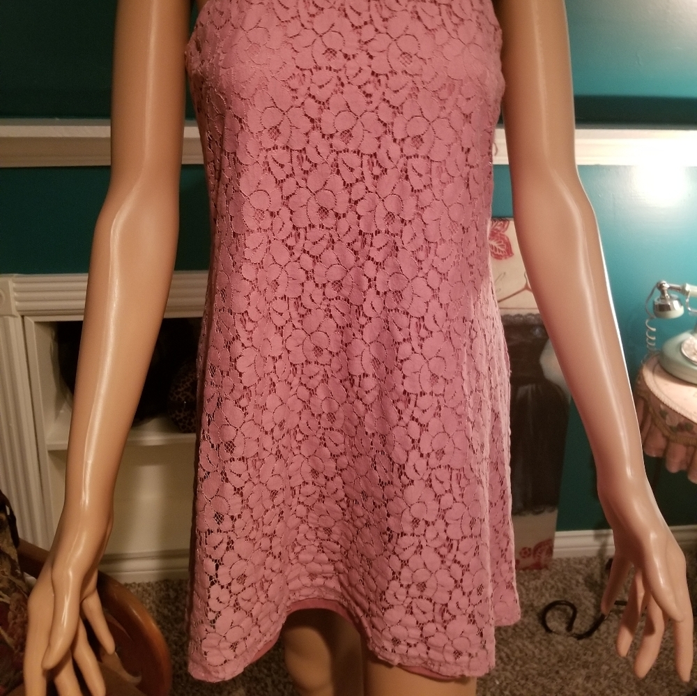 Beautiful lace dress with sequin/bead trim.